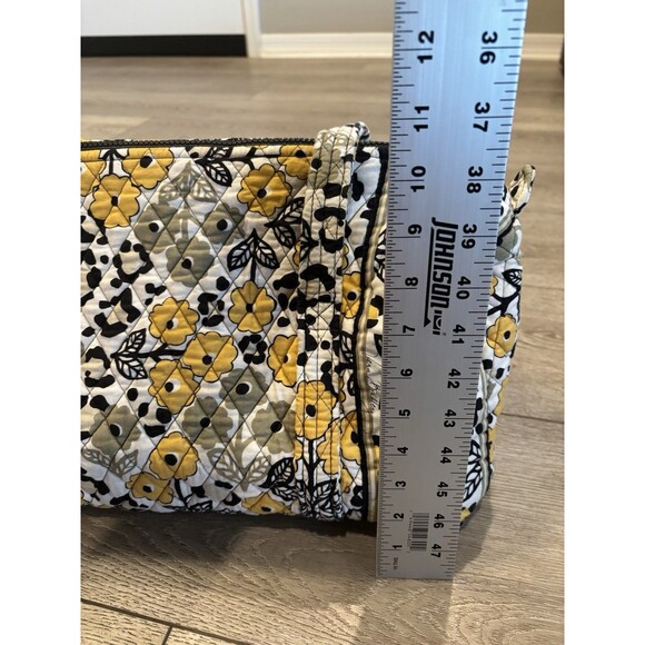Vera Bradley Go Wild yellow floral leopard satchel tote shoulder bag Makeup Bag - Picture 6 of 9